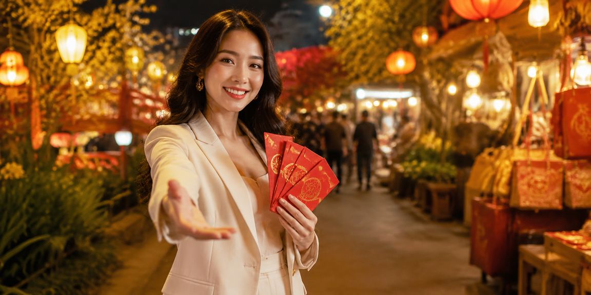Chợ đêm Hà Nội với phong bao đỏ gợi trải nghiệm hỗ trợ người dùng